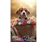 Pocket Calendar 2026-2027: 24-Month Planner with Encouraging Quotes and Portable Size with Cute Beagle Puppy Design for Calm Focus