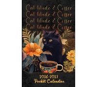 Pocket Calendar 2026-2027: Compact Monthly Cat Lover’s Planner for Purse with Notes, Holiday Dates, and Artistic Coffee Vibes.