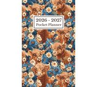 Pocket Calendar 2026-2027 For Purse: Small Size Two Year Schedule Organizer From January 2026 To December 2027 - Cows & Flowers Cover