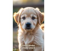 Pocket Calendar 2026-2027: Small 2-Year Monthly agenda from January 2026 to December 2027 purse size | Golden Retriever Dog Design