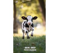 Pocket Calendar 2026-2027: Small 2-Year Monthly planner from January 2025 to December 2026, with Cow Design