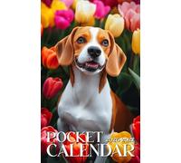 Pocket Calendar 2026-2027: Two-Year Monthly Agenda for Purse, 24 Months from January 2026 to December 2027 with Inspirational Quotes | Beagle Dog with Blooming Tulips Cover