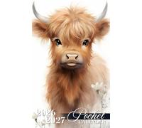 Pocket Calendar 2026-2027: Two-Year Monthly Organizer from January 2026 to December 2027 with Inspirational Quotes, Simple and Mindful Layout with Baby Highland Cow Design