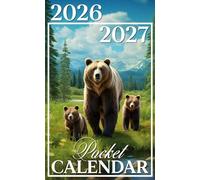Pocket Calendar 2026-2027: Two-Year Monthly Organizer from January 2026 to December 2027 with Inspirational Quotes, Simple and Mindful Layout with Grizzly Bear Design