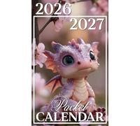 Pocket Calendar 2026-2027: Two-Year Monthly Planner from January 2026 to December 2027 with Inspirational Quotes, Simple and Mindful Layout with Spring Baby Dragon Cherry Blossom Design