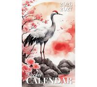 Pocket Calendar 2026-2027: Two-Year Pocket-Sized Organizer with Uplifting Monthly Quotes, 24 Months from January 2026 to December 2027 in Red Sun Japanese Zen Crane Design