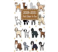 Pocket Calendar 2026-2031 For Purse: 6 Years from January 2026 to December 2031 with Holidays & Inspirational Quotes, Small Size 4 x 6.5, Dogs Design