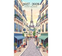 Pocket Calendar 2027-2028 for Purse: 2 Year Small Size Monthly Planner from January 2027 to December 2028 | Paris Design Cover