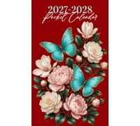 Pocket Calendar 2027-2028 for Purse: Small 2 Year Monthly Planner from January 2027 to December 2028 | Flower Butterfly Cover Design
