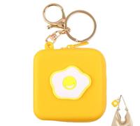 Pocket Charm Keeper - Monedero de silicona, cremallera para llaves estampada, llavero de silicona con bonito diseño estampado, mini bolsa multiusos con cierre de cremallera y clip de llavero de metal