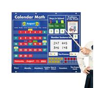 Pocket Charts | Portable Self Standing Double Pockett Chart | Educational Daily Math Activities Supplies for Kids Boys Girls Teachers Parents Holiday Classroom Home Pre-School