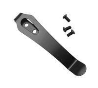 Pocket Clip, Metal Belt Clip, Heavy Duty Stainless Steel Compact Lightweight Secure Portable Strong Grip Rust Proof, Deep Carry Holder for Walking Running Climbing, 2.4x0.47x0.35Inches, Black, Silver