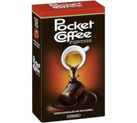 Pocket Coffee Espresso - Caja de 18 piezas de deliciosos caramelos de café - Experiencia de sabor intenso para amantes del café y golosos - 18 piezas (225g) - Compatible con ferrero 225g