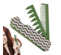 Pocket Comb, Fine Tooth Wide Tooth Design, plegable Styling Tool, Compact Lightweight, Great For Women, Girls, Hair, Beards, Mustachos, Travel Use, Green/Hot Pink/Red