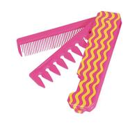 Pocket Comb, Fine Tooth Wide Tooth Styling Comb, Folding Hair Tool for Women, Girls, Men, Portable Detangling Brush for Hairs, Beard, Mustache, 13x3x1.1cm Green Pink Red