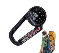 Pocket Compass Carabiner - Lightweight Ball Bearing Wayfinder, Compact Clip Travel Tracker, Portable Route Pointer | Three Function Trekking Backpack Camping Position Helper Tool For Coats Rucksacks U