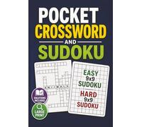 Pocket Crossword and Sudoku: LARGE PRINT| Easy and Hard 9x9 Sudoku | Animals Crossword | Pocket size 4x6 Inches, 110 pages | Solutions Included