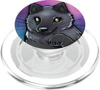 Pocket Cute Silver Fox - Figura Decorativa, diseño de Zorro Plateado PopSockets PopGrip para MagSafe