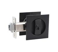Pocket Door Lock Black Door Hardware Anti-Theft Lock Contemporary Privacy Square Door Lock Sliding Door Lock with Keys