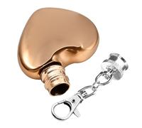 Pocket Flask, Novelty Keychain Accessory, Small Heart-Shaped Vessel, Leakproof Alcohol Caddy, Backpack Hiking Gear, Polished Steel Container For Party Travel Camping Men