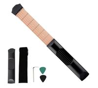 Pocket Guitar - 6-Fret Portable Training System with 2 Picks for Adults Learning, Beginners Practice with Chord Trainer Function for Men Women Musicians Lovers, ABS Wood Color, Carry Pouch
