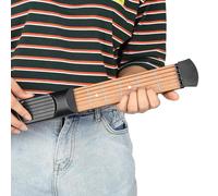 Pocket Guitar, Wood Compact | Guitar Fretboard Stickers with Fingerboard Learning System, Musical Tool for Practice Travel Stage Classroom Commuting, Portable Left Hand Pocket Guiťar
