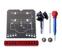 Pocket Hole Door Jig - Adjustable Aluminum Alloy Hinge Guide, Precision Router Jig Kit For Door Mounting, Workshop Tool Construction, Kitchen Renovation Hardware, Home Accessory