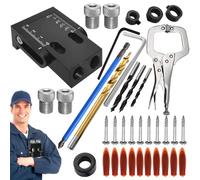 Pocket Hole Jig - Guía de posición de trabajo de madera | Kit de plantilla de bolsillo | Guía de perforación Conjunto | Plantilla de perforación de orificio de ángulo | 15 ° Ángulo Pocket Dowel Dower
