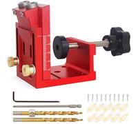 Pocket Hole Jig, Guia Taladro en Aluminio, TOOSOAR Herramientas de Carpinteria - Plantilla para Taladrar Agujeros Oblicuos