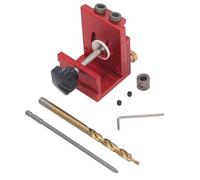 Pocket Hole Jig Kit | 15 Degree Angle for 12-45mm Wood Boards | Aluminum Alloy Woodworking Tool for Cabinets/Furniture/DIY Projects | Includes 2 Step Drills & Wrench