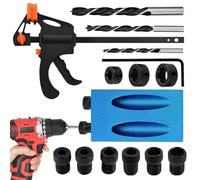 Pocket Hole Jig Set - Plantilla de carpintería de 15 grados - Orientación para tornillos de conexión en muebles y carpintería