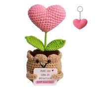Pocket Hug Corazón Divertido Regalo Positivo de Crochet Regalo Emocional Soporte Emocional Planta de ganchillo Maceta Amuleto de la Suerte Buena Recuperación Regalos para Testimonio Familias Amigos