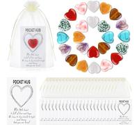 Pocket Hug Crystal, Inspirational Bookmarks, Heart Token with Greeting Card, Pocket Hug Keepsake Crystal, Sentimental Personalized Heart Crystal Keepsake for Friends Teacher