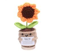 Pocket Hug Flor Positiva, Agradecible Pocket Hug Girasol de Lana de Punto Creativo Positivo con Palabras de Agradecimiento Lana de Punto Girasol Patata Positiva para Novia Pequeños Regalos para