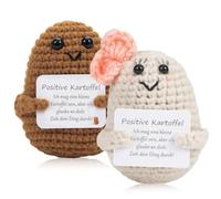 Pocket Hug Positive Patata Pareja Creativa Muñeca de Lana para Tejer, Te Amo Regalos para Mujeres Parejas Esposa, Regalo de Boda, Día de San Valentín Aniversario Regalo para ella