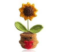 Pocket Hug Positivo Girasol, 1 Pieza Bonitos Girasoles de Ganchillo, Positive Flores de Ganchillo Regalo, Para Familias, Amigos, Regalo de mutuismo, Regalo de la Escuela