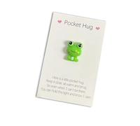 Pocket Hug Rana Verde Pequeño Bolsillo Rana Ficha Mini Animal Bolsillos Abrazo Rana Con Tarjeta de Felicitación Alentadora Pequeño Consuelo Animación Buena Recuperación Regalos Lindo Rana Juguete