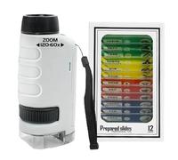 Pocket Microscope, 60X-120X Zoom Tool, High Magnification Lens, LED Illumination Feature, Compact Learning Device, Enhances Curiosity, Easy, Perfect for Students, Exploration, 10.5x5.3x4cm