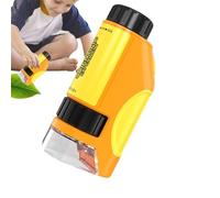 Pocket Microscope, 60x to 120x Beginner Tool, 1.97x1.18x3.82 Inch Led Light Source Magnifier & Portable Science Kit, Optical Equipment for Microbiological Observation, and Learning