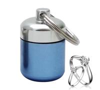 Pocket Pill Box - Organizador de metal con llavero, almacenamiento compacto portátil, compartimentos para padd, carcasa duradera y colorida, para mochila, camping, viajes para áreas de viaje