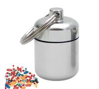 Pocket Pill Box - Outdoor Keychain Pill Case, 1x Convenient To Dangle Pills Container, Waterproof Pills Organizer, Easy To Carry Organizer With Sponge Pads For Backpacking, Camping, Travel,Trips
