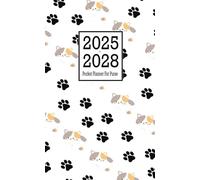 Pocket Planner 2025-2028 For Purse: 48 Month - January 2025 Through December 2028 With Inspirational Quotes & Notes / Small Size 4 x 6.5 / Paw Cats Cover