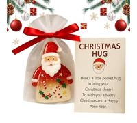 Pocket Santa Claus Decor - Mini Navidad Hug Figurine, Sentimental Comfort Keepsake | Pequeñas tarjetas de ánimo, ornamento de vacaciones sinceras, símbolo escalonado de la unidad, el amor, la joi
