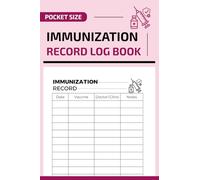 Pocket Size Immunization Record Log Book: Vaccination Medical Tracker and Health history Book
