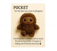 Pocket - Tu pequeño animador peludo, un pequeño abrazo de bolsillo, tarjeta positiva, bonito apoyo emocional, regalo inspirador, muñeca adecuada para cumpleaños, vacaciones o cualquier momento