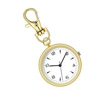 Pocket Watch Clip, Round Portable Watch, Stainless Steel Unisex Quiet Clock for Home, Work, School, Travel, Backpack, Men, and Women, 3.23x1.57x0.28inches