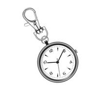 Pocket Watch Clip, Round Portable Watch, Stainless Steel Unisex Quiet Clock for Home, Work, School, Travel, Backpack, Men, and Women, 3.23x1.57x0.28inches