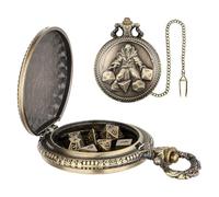 Pocket Watch Dice Case - Pocket Watch Shell Dice Set - Small 7x Square Dice Set - Multi-Side Small Game Sit - Coro Set Travel Toy - Roll-Fasdes conjuntos de dados de Die Set Accesorios para juegos