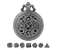 Pocket Watch Dice, Portable Metal Dice, Role Playing Dice, Collectible Dice Set, Lightweight Metal Dice with Pocket Watch Shell for Men and Women Gamers, Alloy Construction