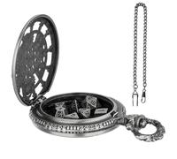 Pocket Watch Dice Set, Metal Polyhedral Game Watches Case, Tabletop Dices Sets for Kids, Adults, Family Parties, Games Nights, Board Games, Collectors, Fans, Role Playing Lovers